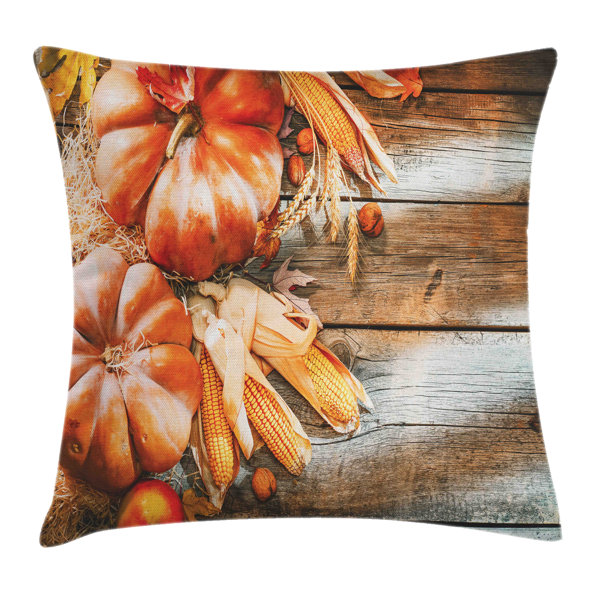 2 Stück Kürbis Kissenbezüge 45x45cm - Herbstdeko Plüsch Bezug Mit Reißverschluss